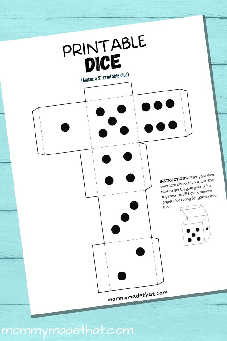Printable Dice Template