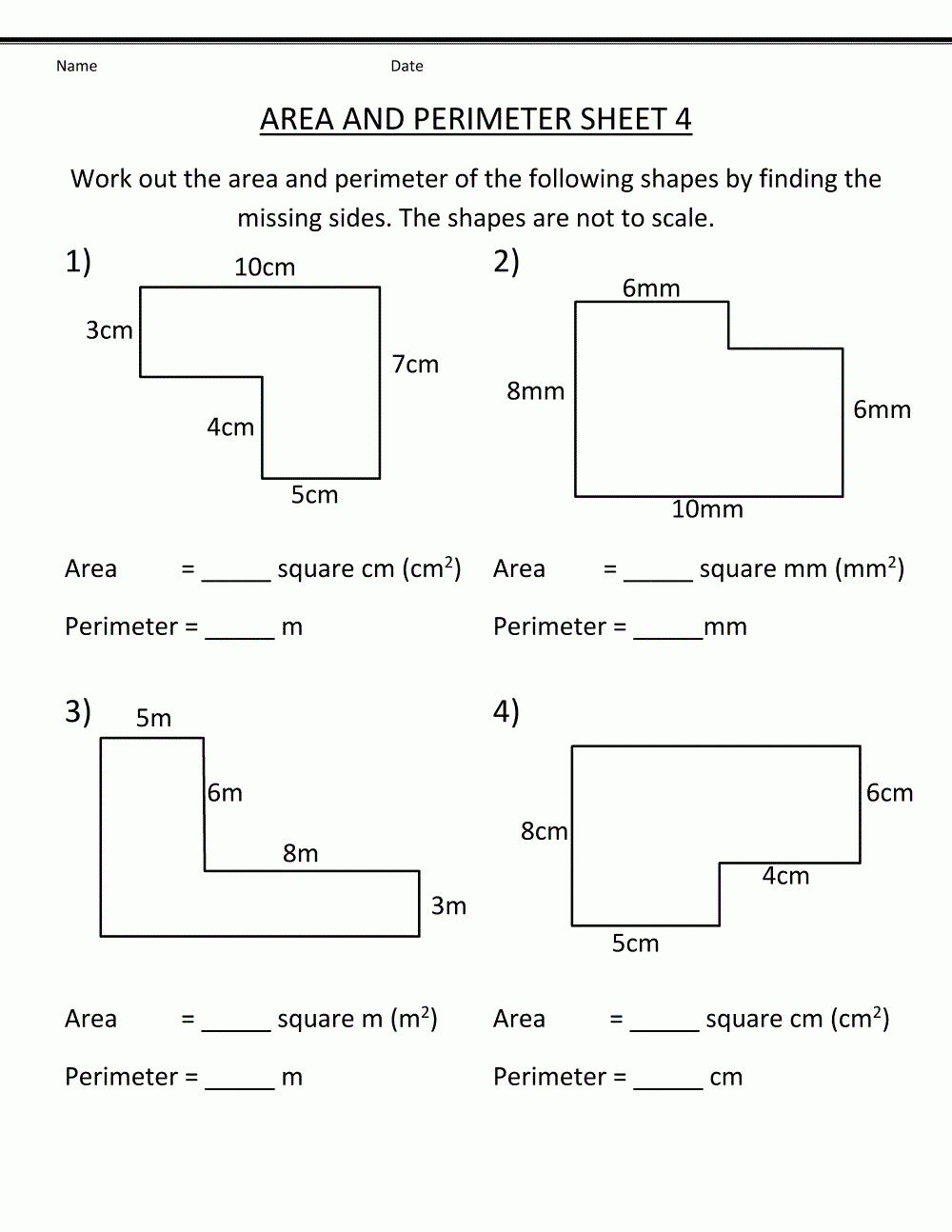 Free Printable Area And Perimeter Worksheets