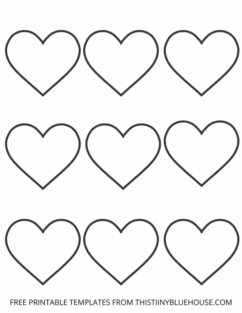Printable Heart Template small Medium Large This Tiny Blue House
