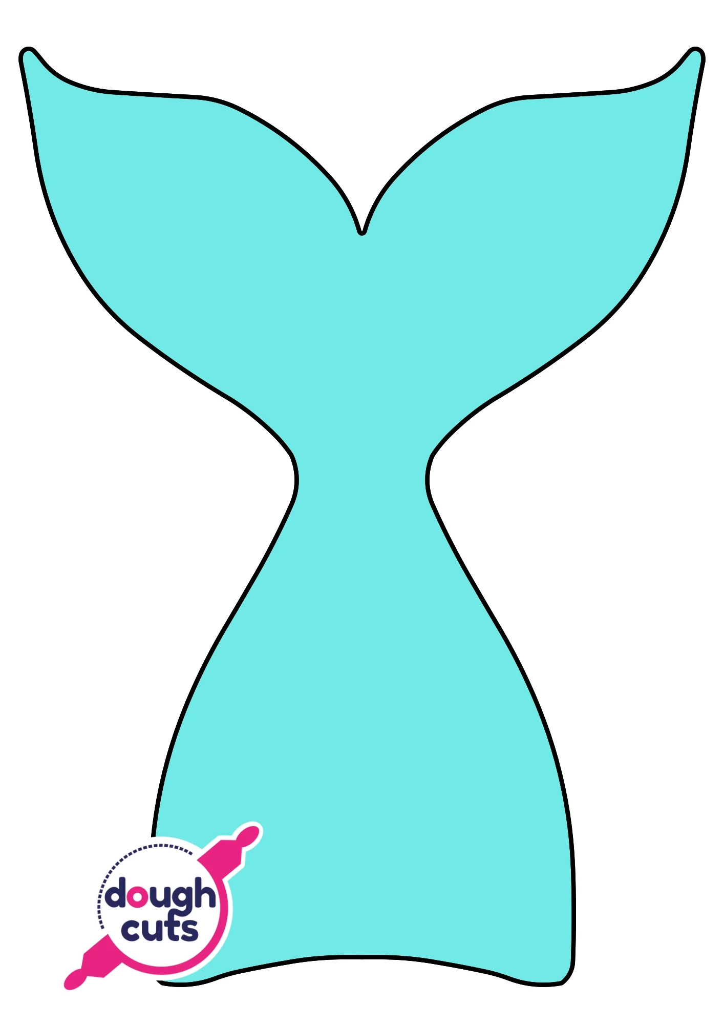 Printable Mermaid Tail Cake Template 15 Cookie Cake DoughCuts