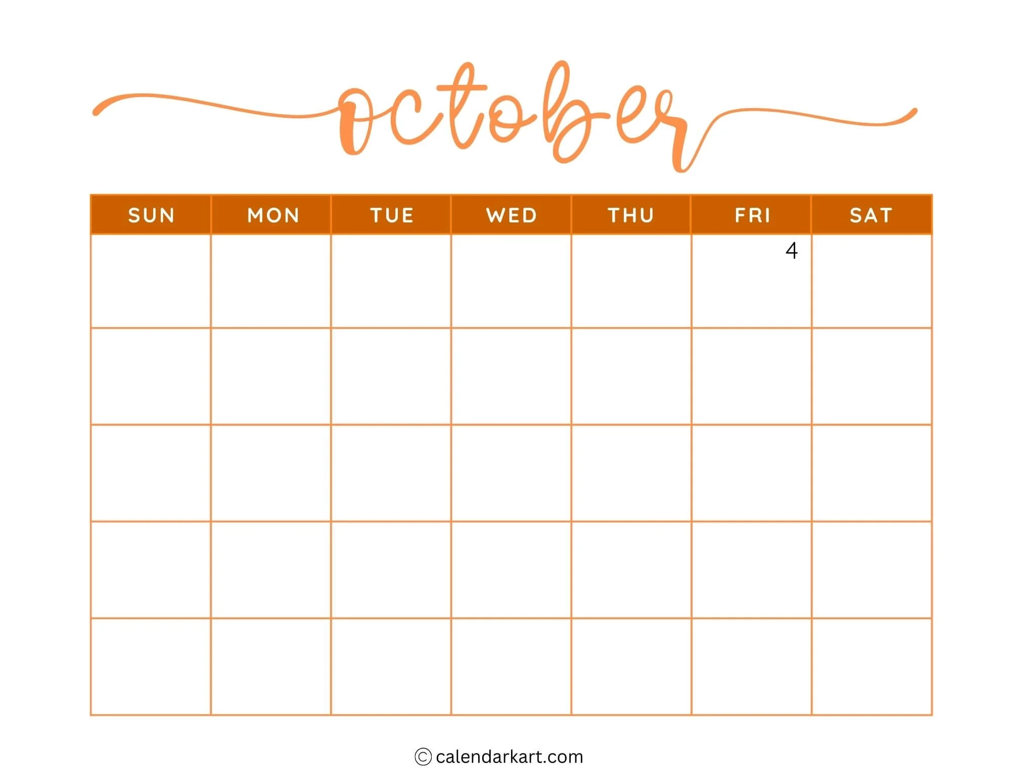 Blank Printable Calendar Picture