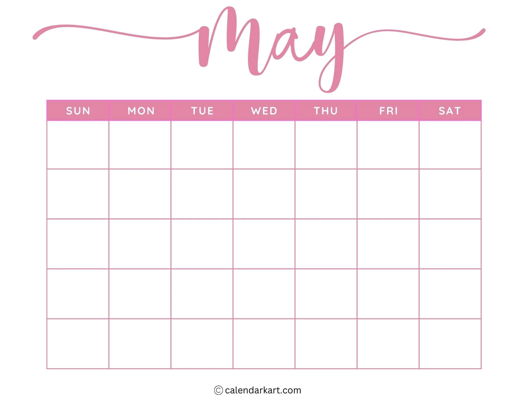 Blank Printable Word Calendar