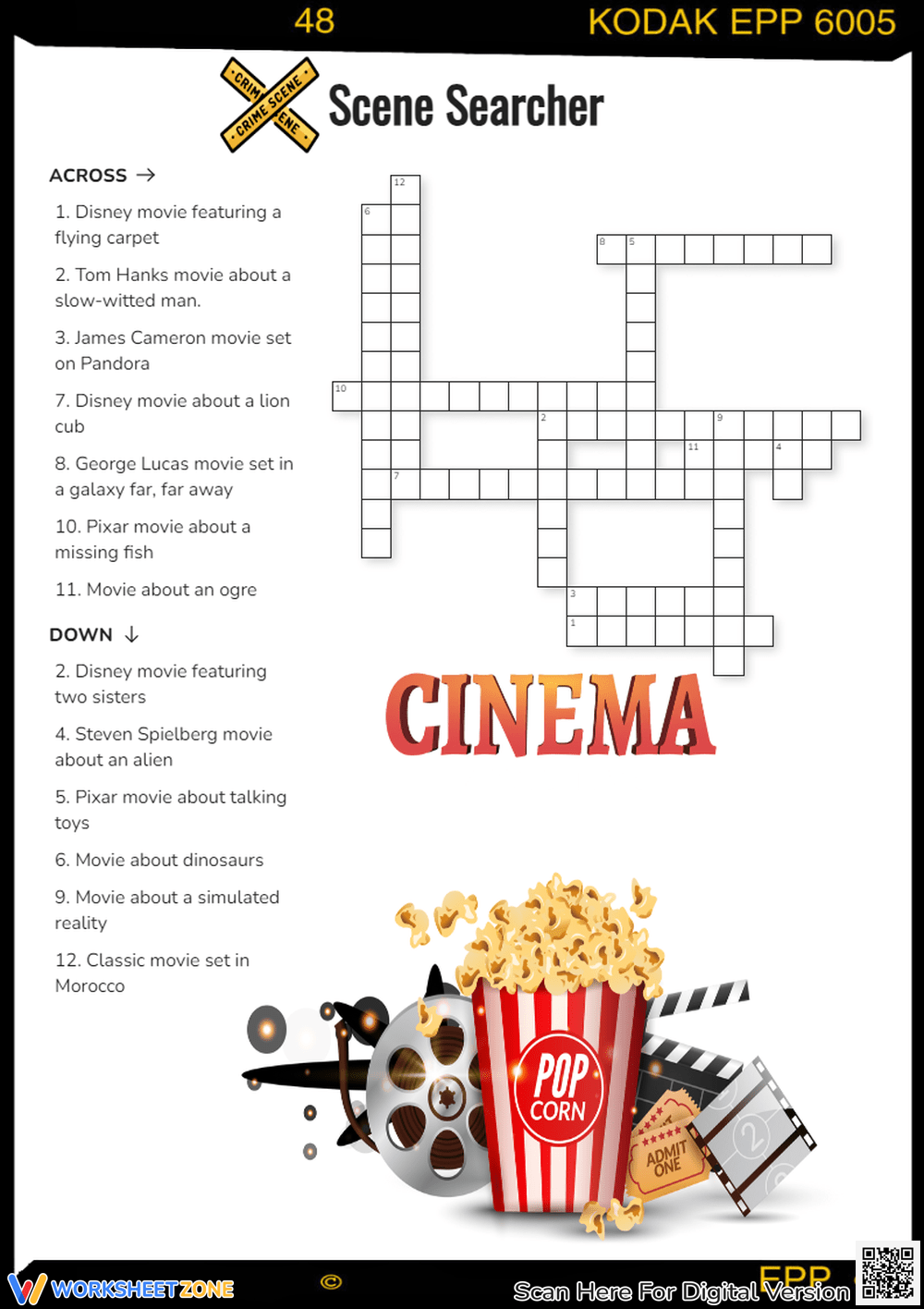 Printable Movie Trivia Crossword Puzzles