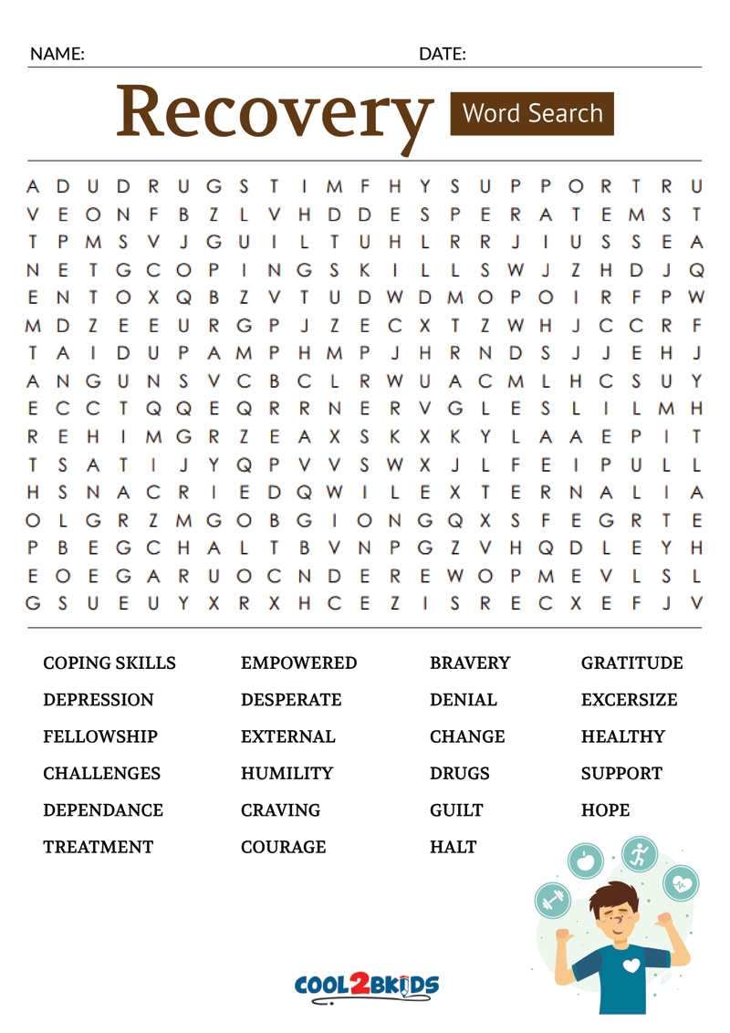 Recovery Crossword Puzzles Printable