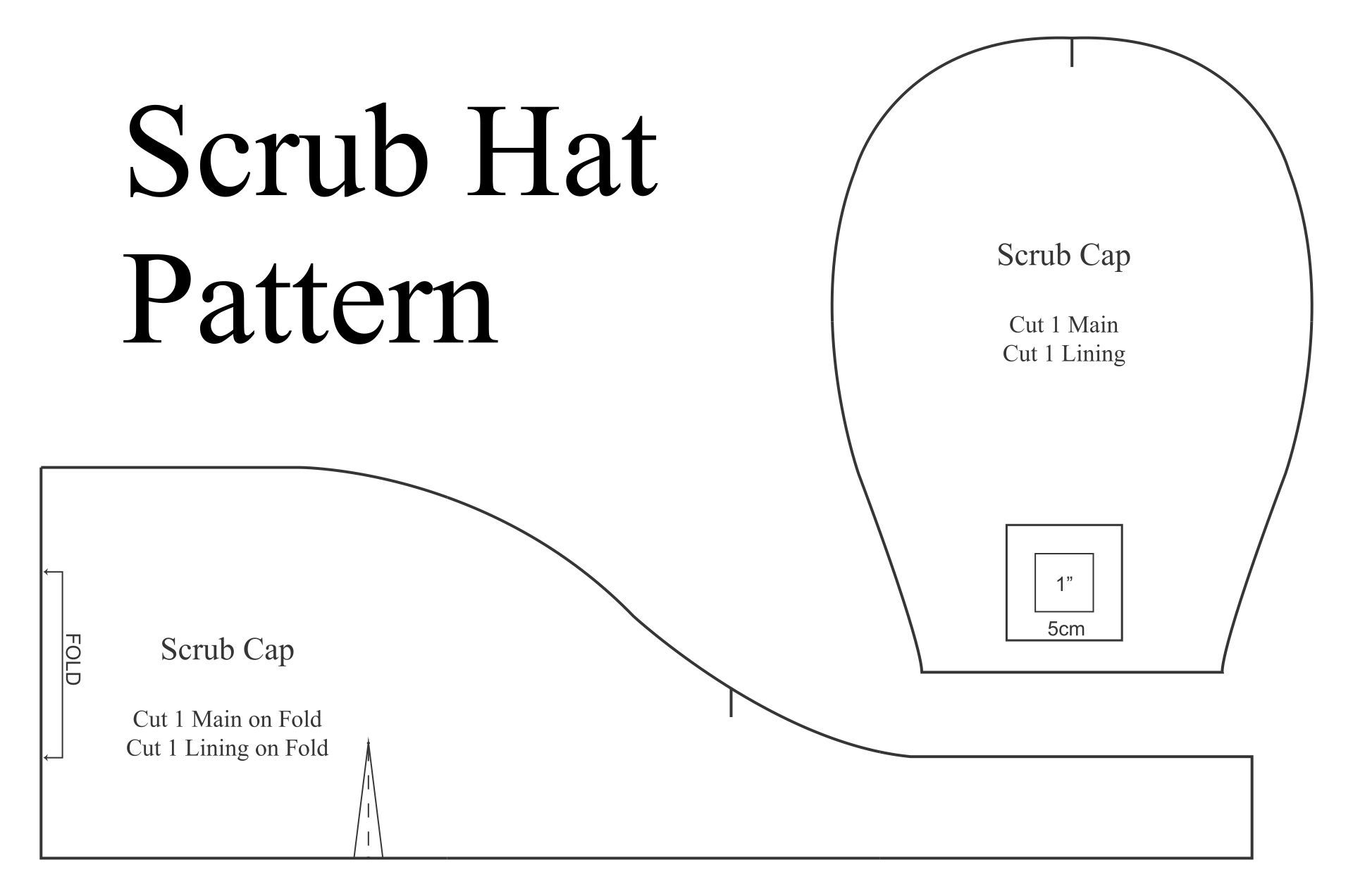 Printable Scrub Hat Pattern Scrub Hat Patterns Scrub Caps 
