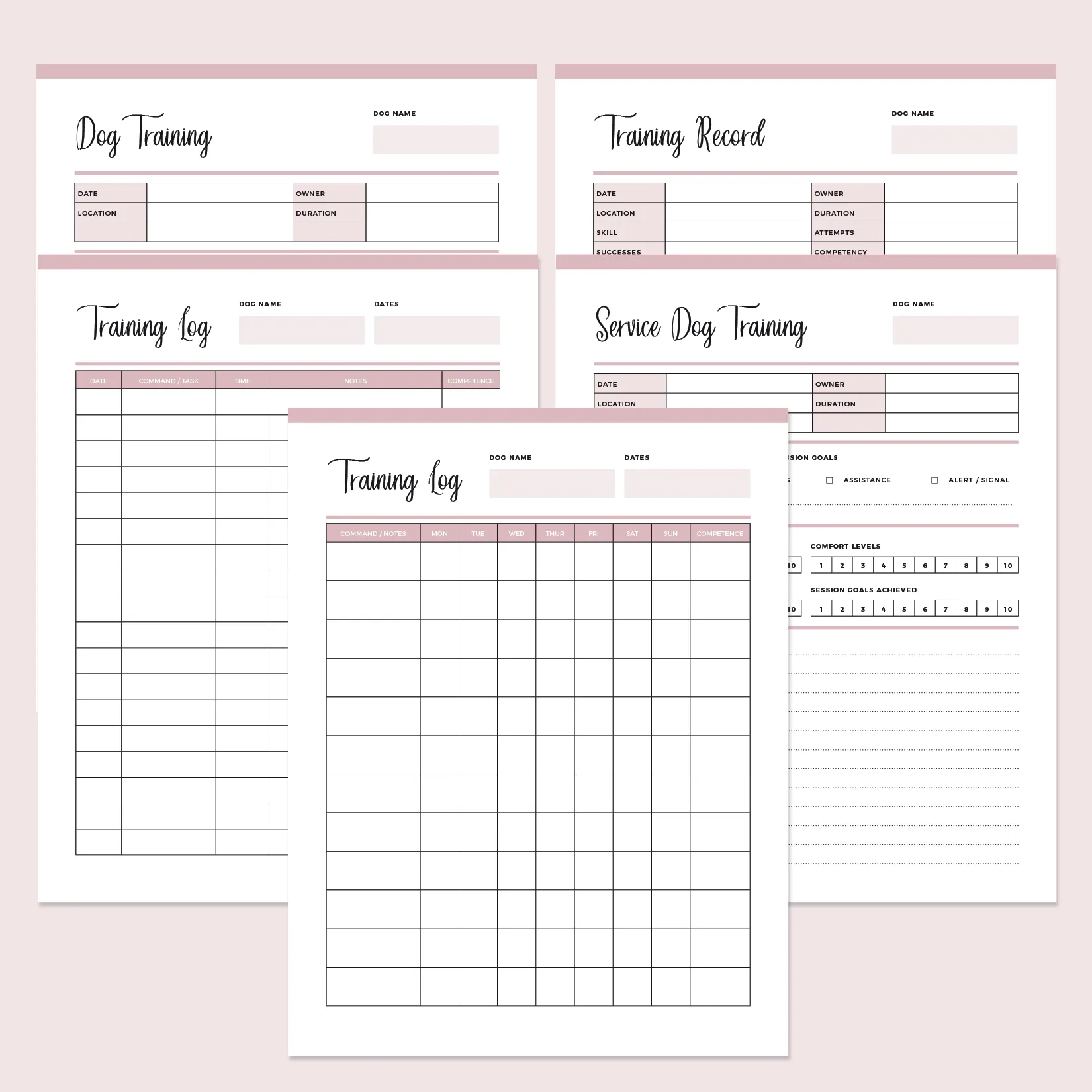 Free Printable Dog Training Log