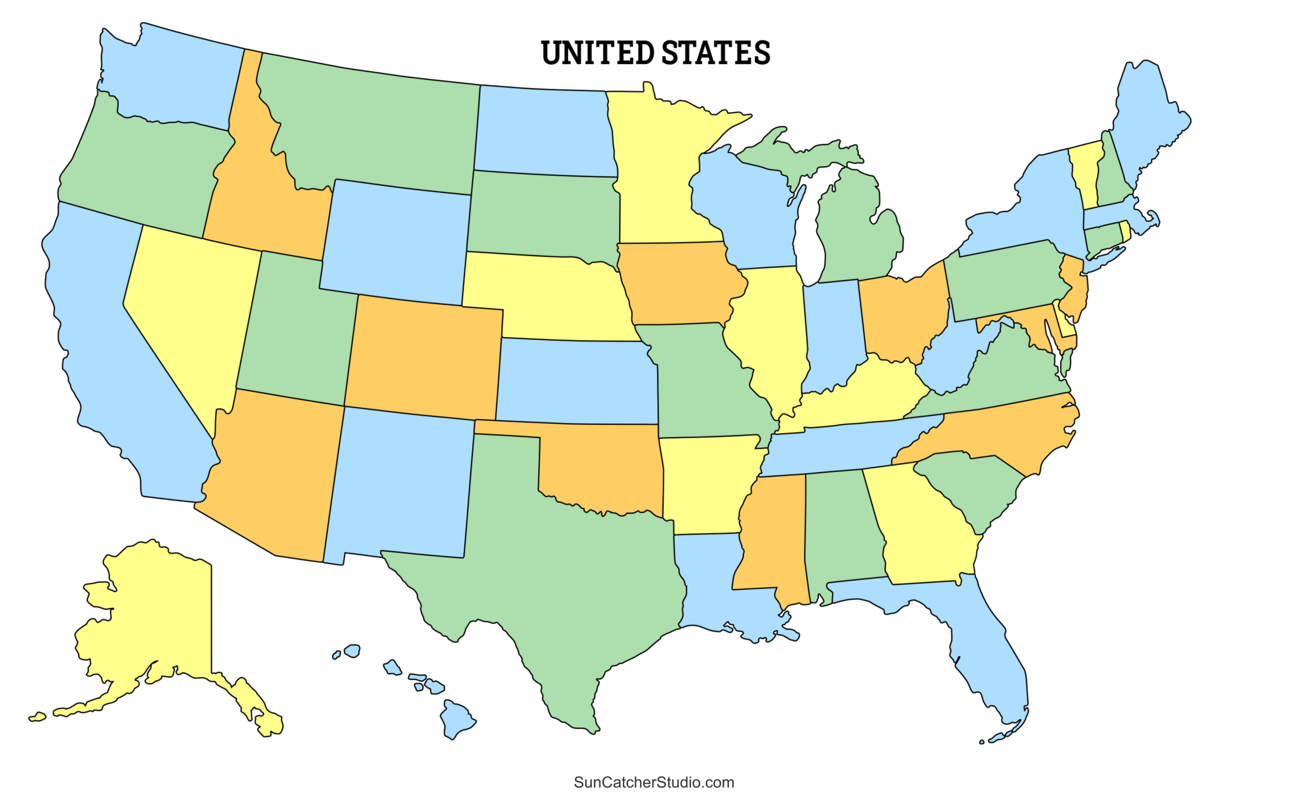 Printable US Maps With States USA United States America Free 
