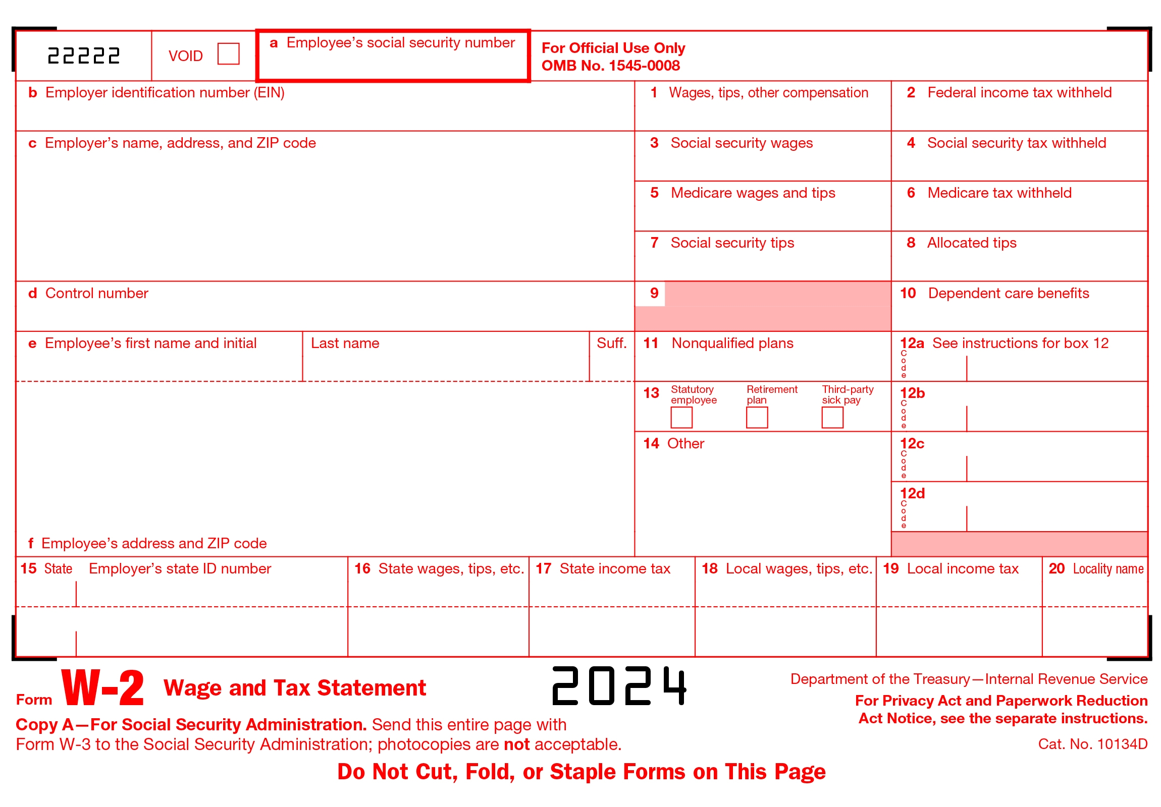 W2 Form 2024 Pdf