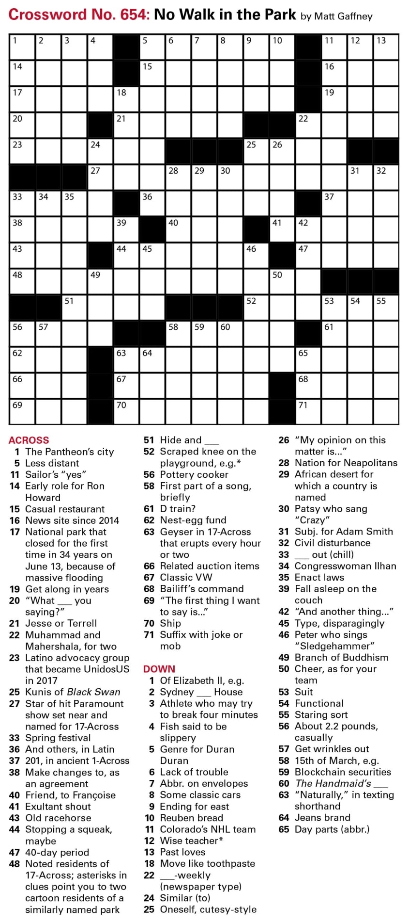 Free Printable Newspaper Crossword Puzzles