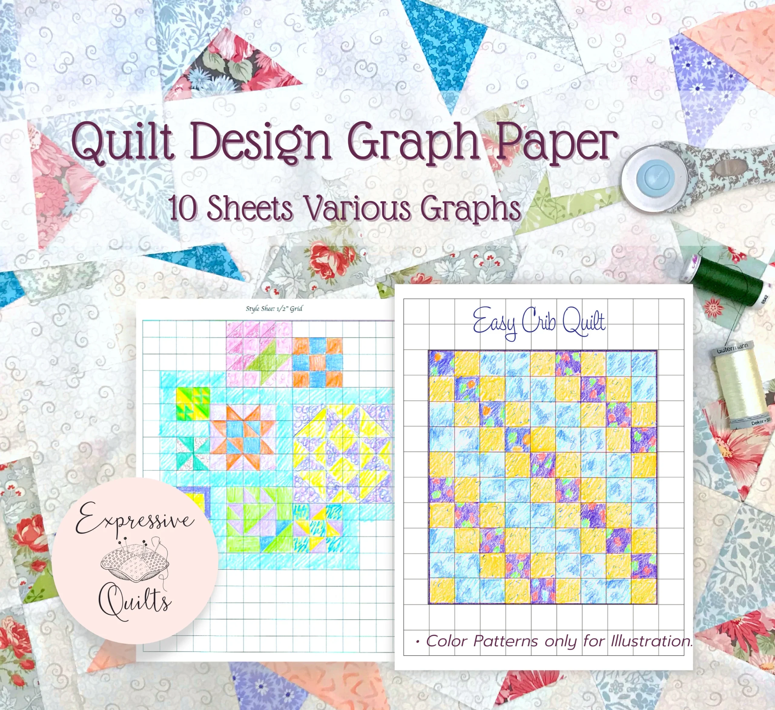 Quilter s Design Graph Paper 10 Printable Grids PDF Download Etsy