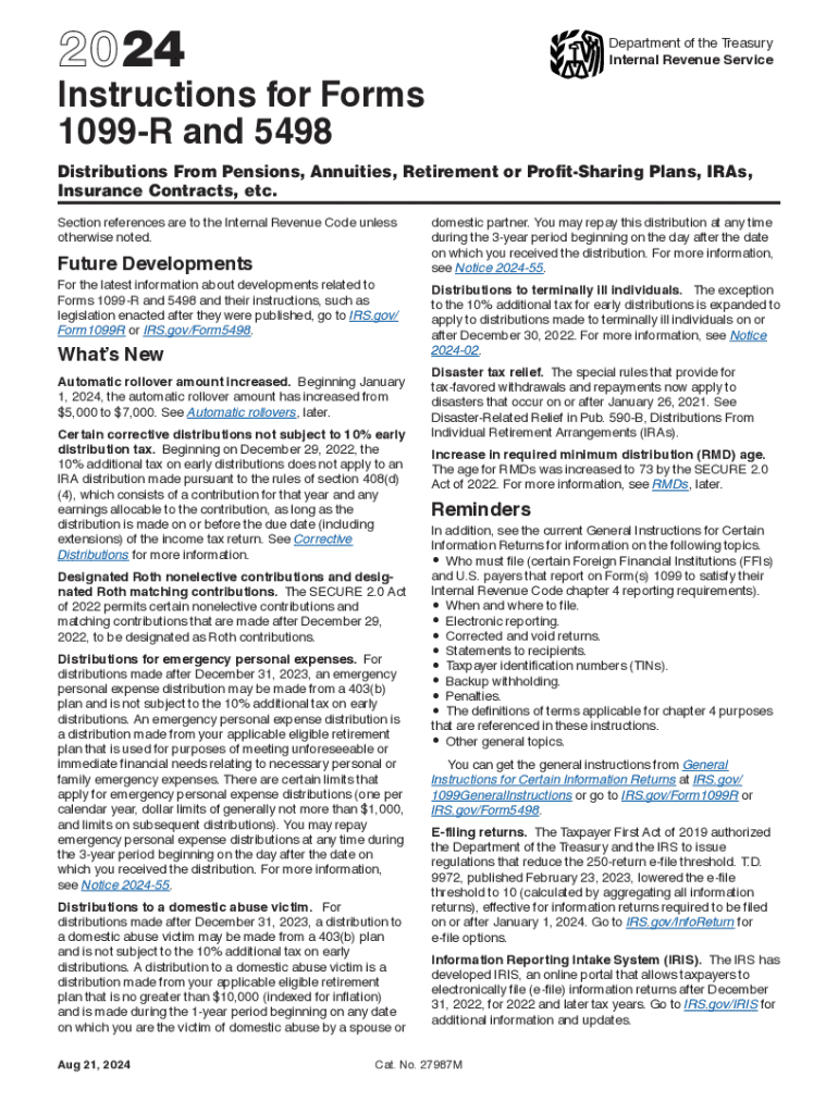 Irs Form 5498 Instructions 2024