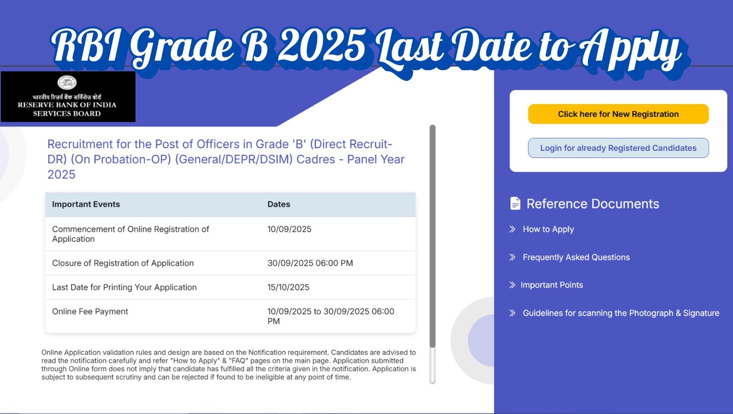 RBI Grade B Apply Online 2025 Last Day To Apply For 120 Officer 