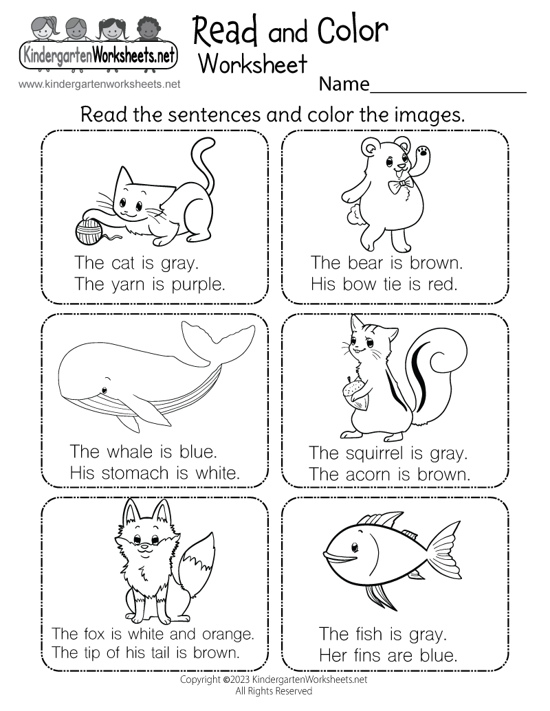 Worksheets For Kindergarten Free Printable