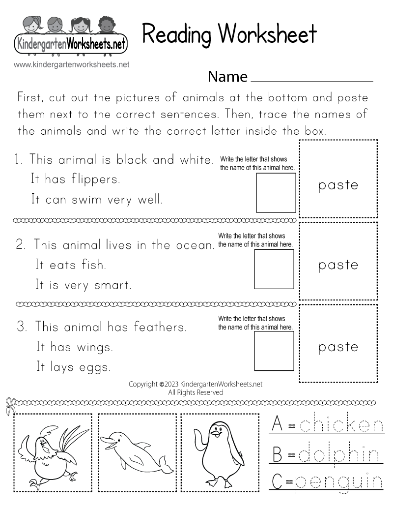 Free Printable Worksheets For Kids Pdf