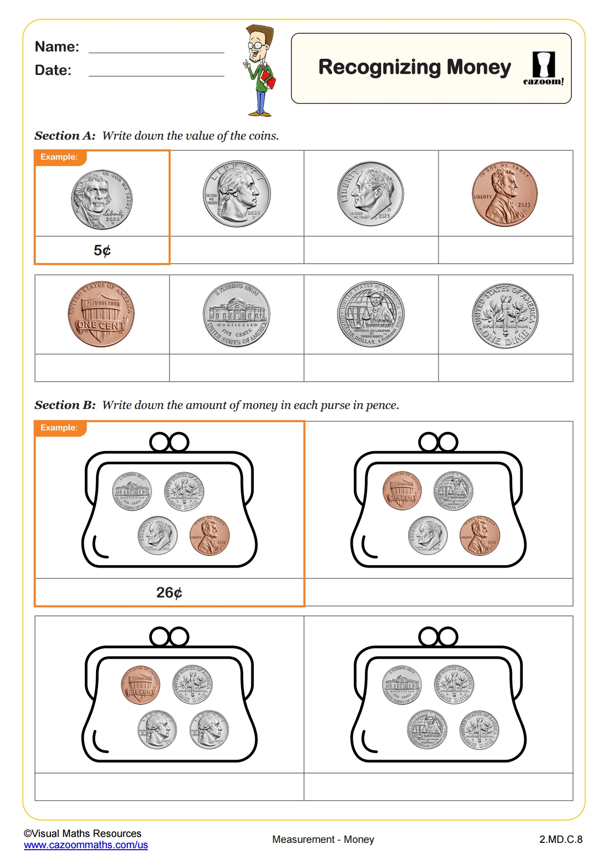 Money Printable Worksheets