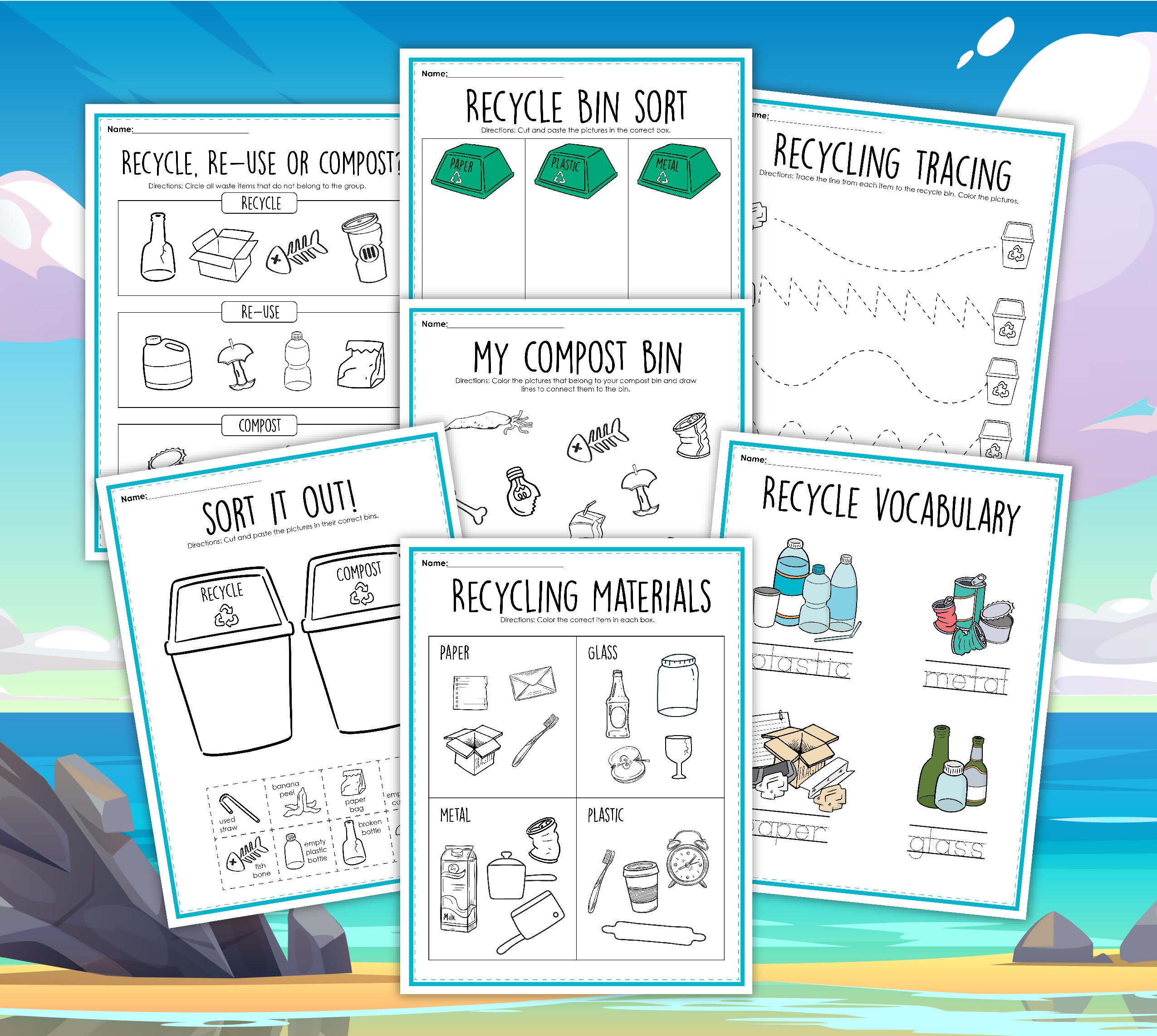 Recycling Activities For Kids Free Printable Little Bins For 