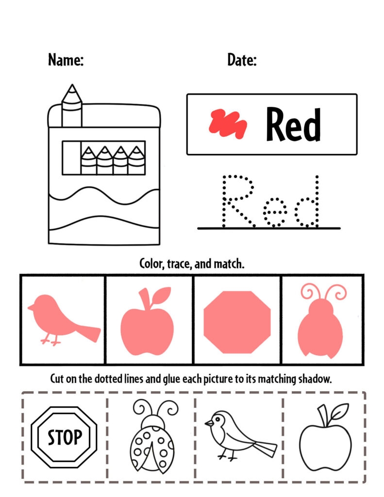 Red Color Activities And Worksheets For Preschool The Hollydog 