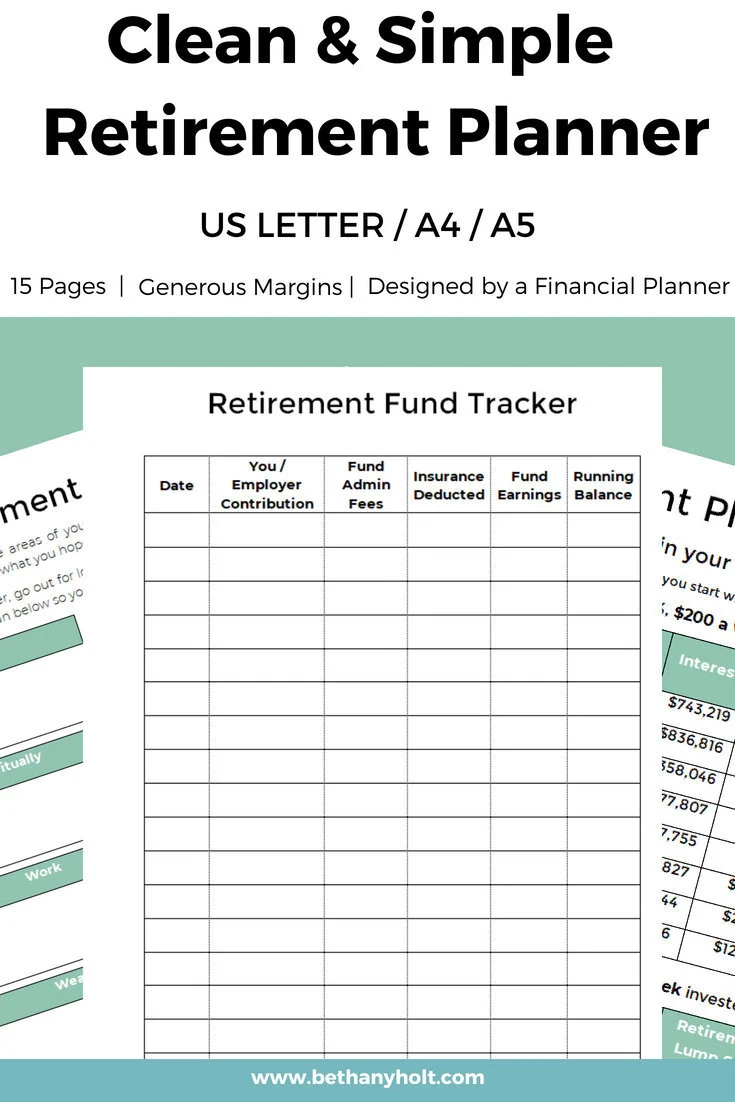 Retirement Planner Planner Retirement Financial Planner Budget 