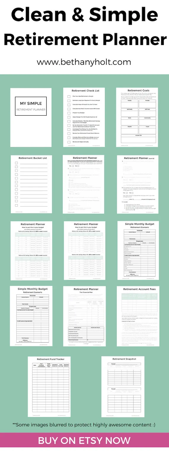 Retirement Planner Planner Retirement Financial Planner Budget 