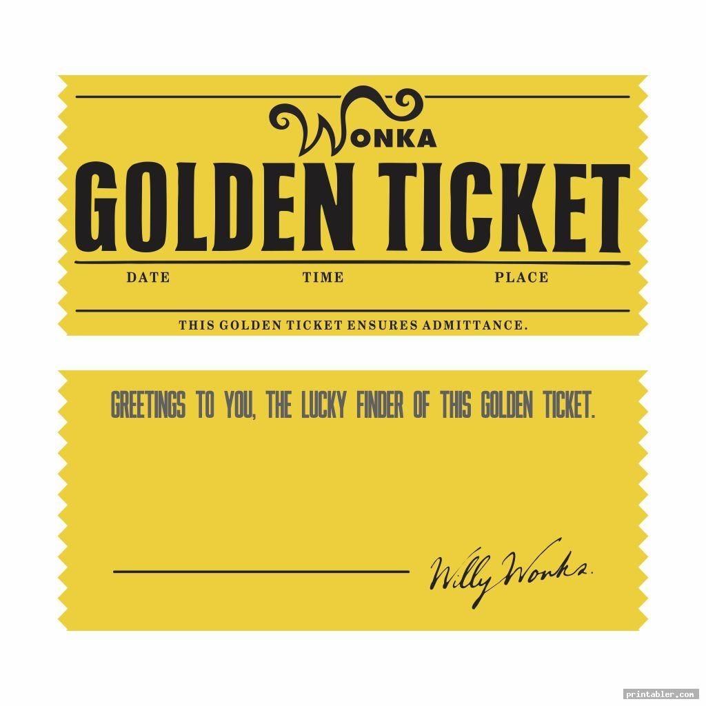 Free Printable Willy Wonka Golden Ticket Template