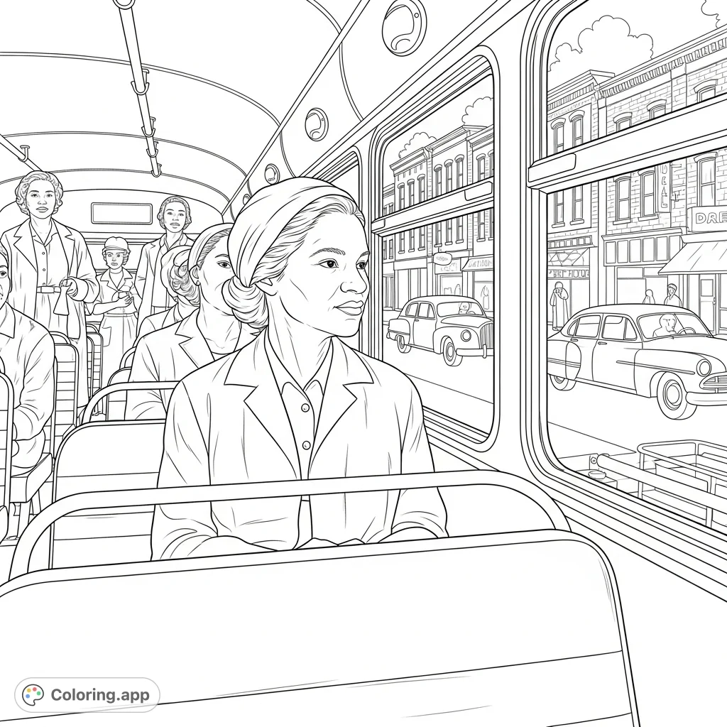 Rosa Parks Coloring Sheets Free Printable