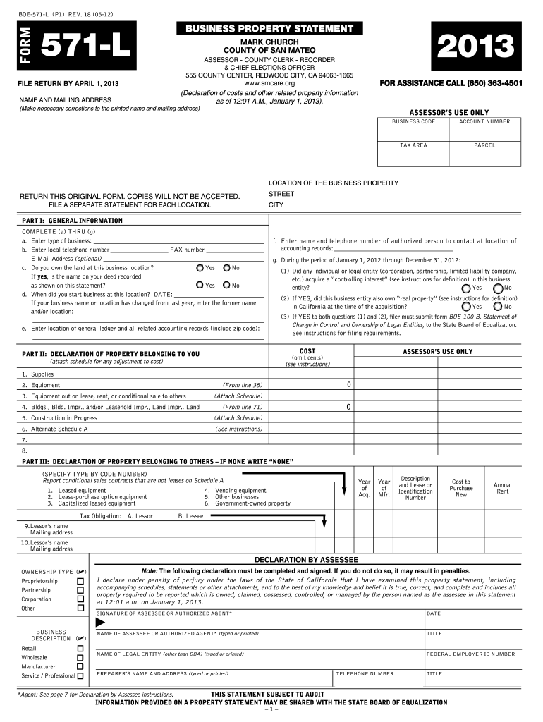 When Is Form 571-L Due