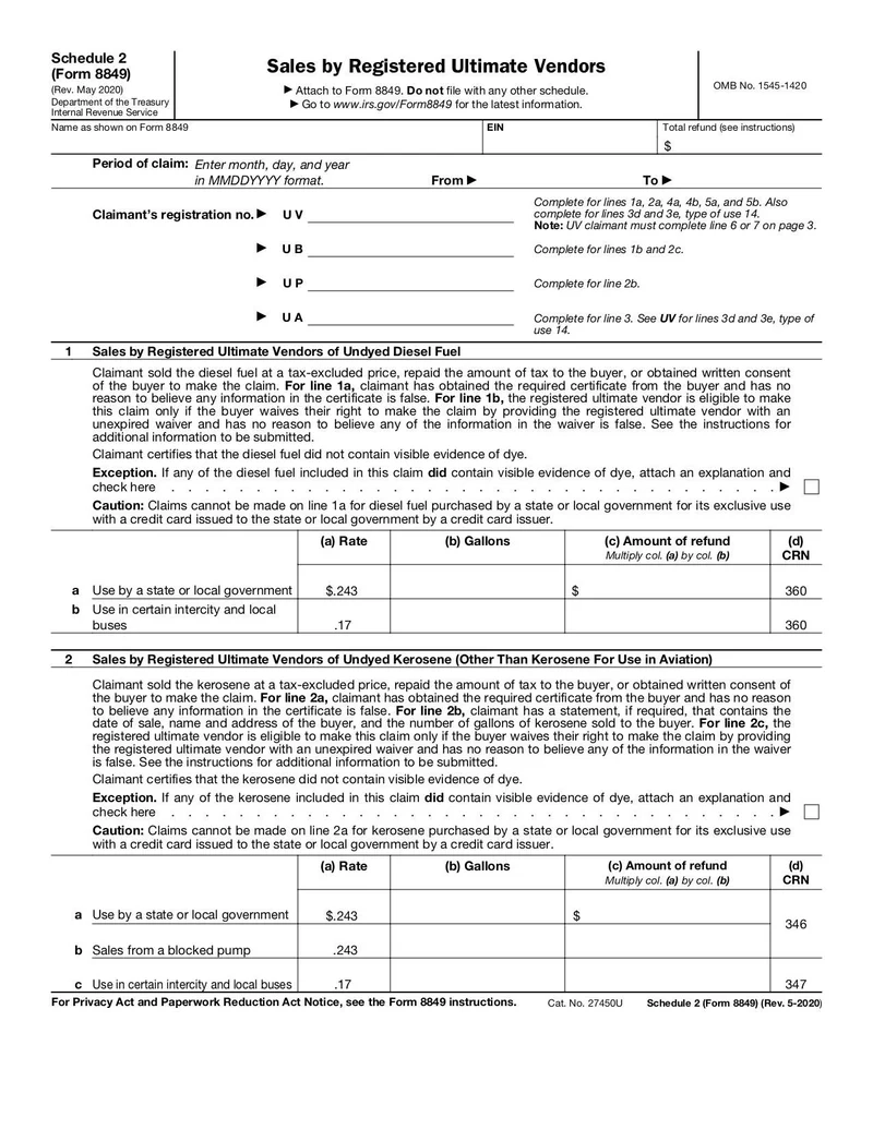 Schedule 2 Form 8849 Fill And Sign Online With Lumin