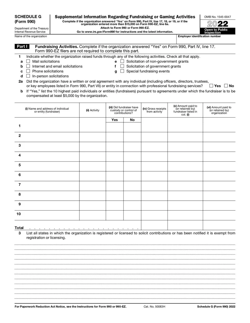 Schedule G Form 990 Or 990 EZ Fill And Sign Online With Lumin