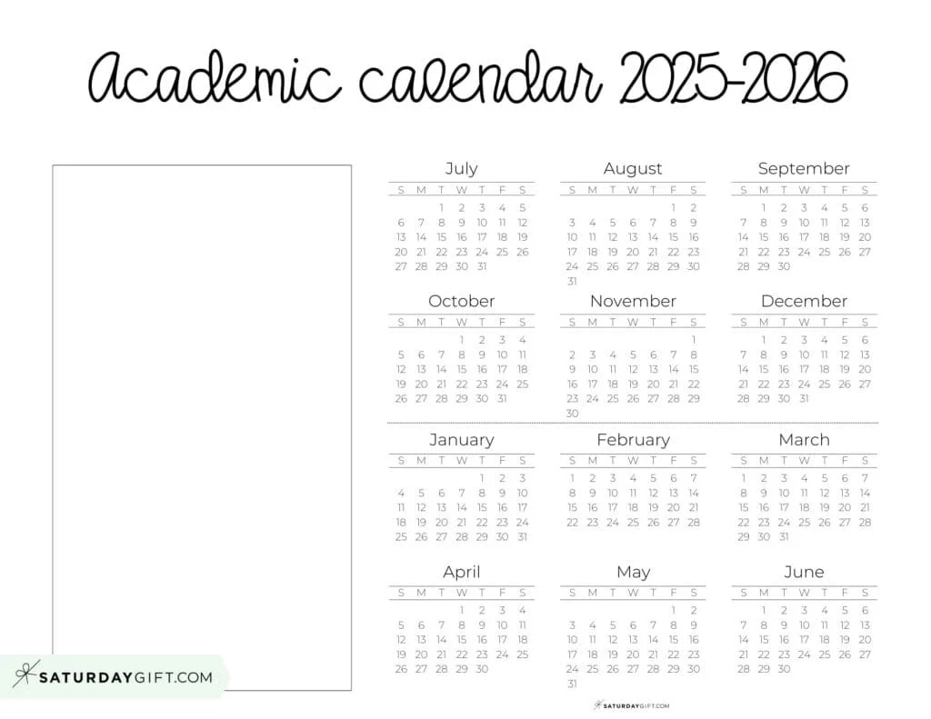 Free Printable 2025 And 2026 School Calendar Template