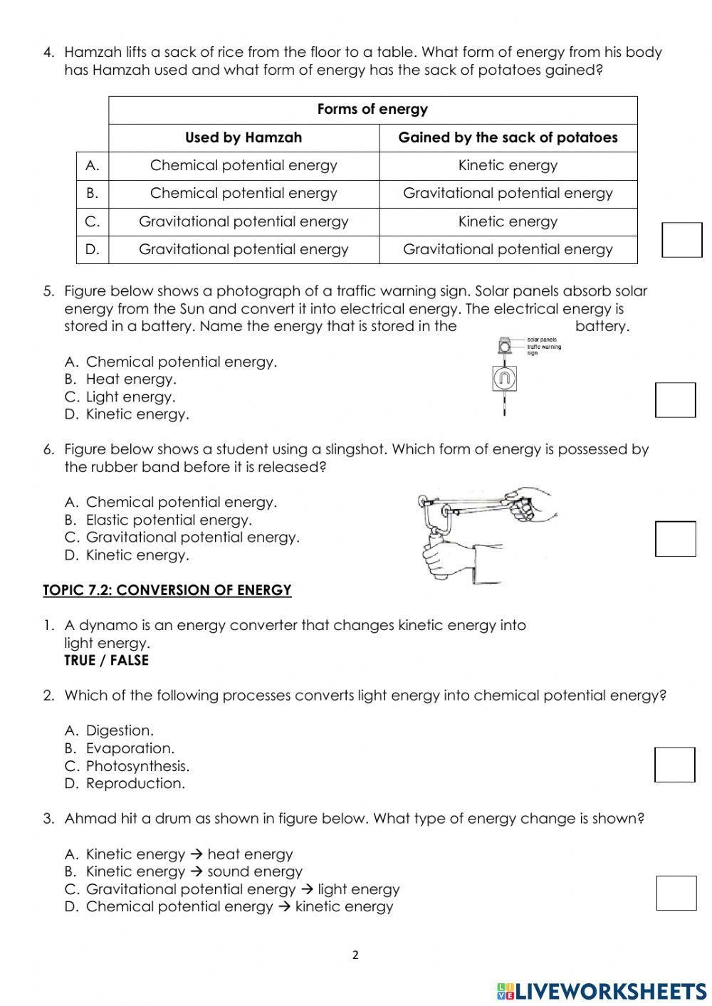 Science 7 E Free Interactive Worksheets 1951307