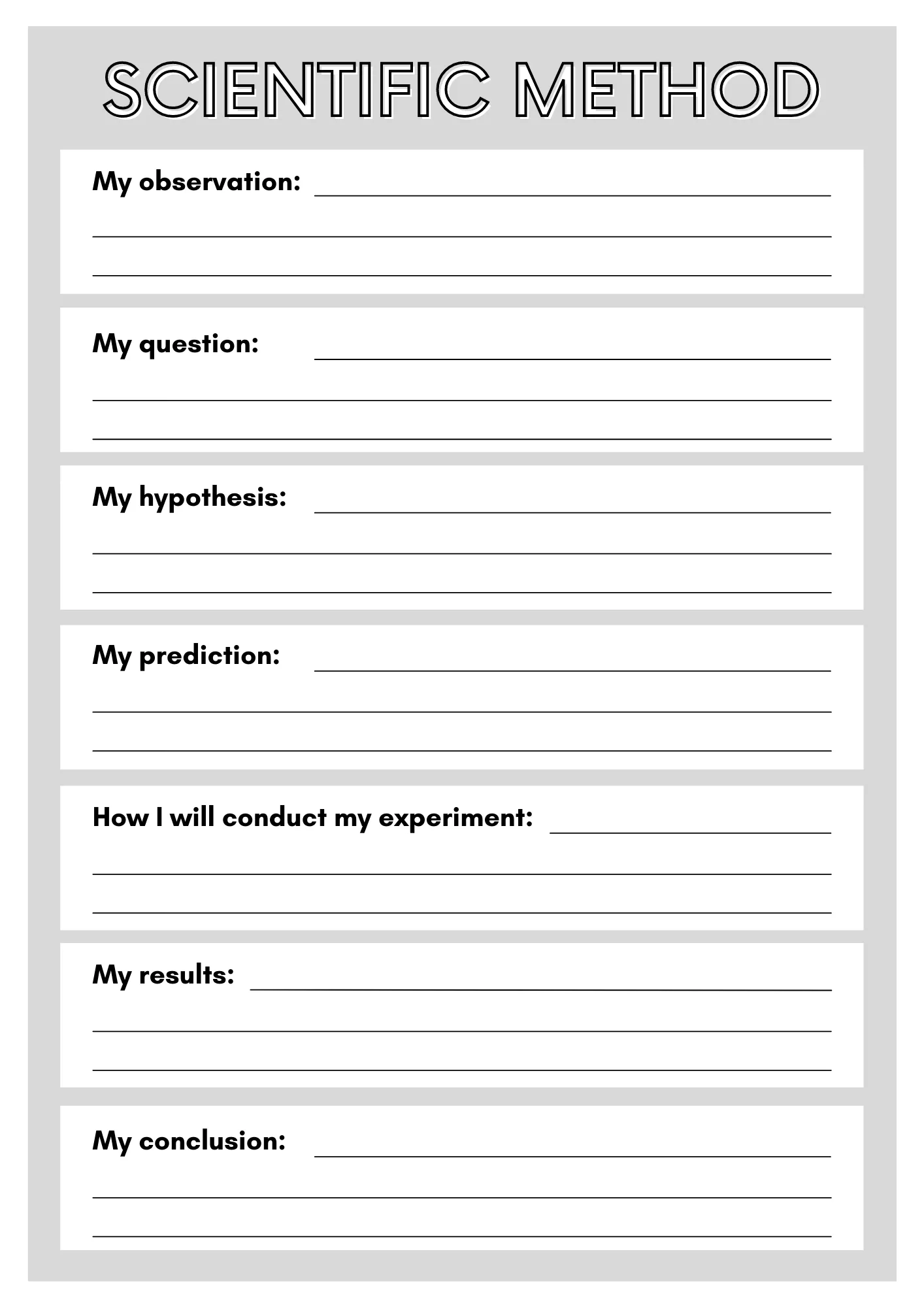 Printable Scientific Method Worksheet Pdf
