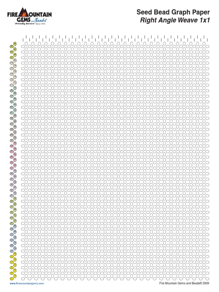 Seedbead Graph Rtangle1x1 PDF Beadwork Notions Sewing 