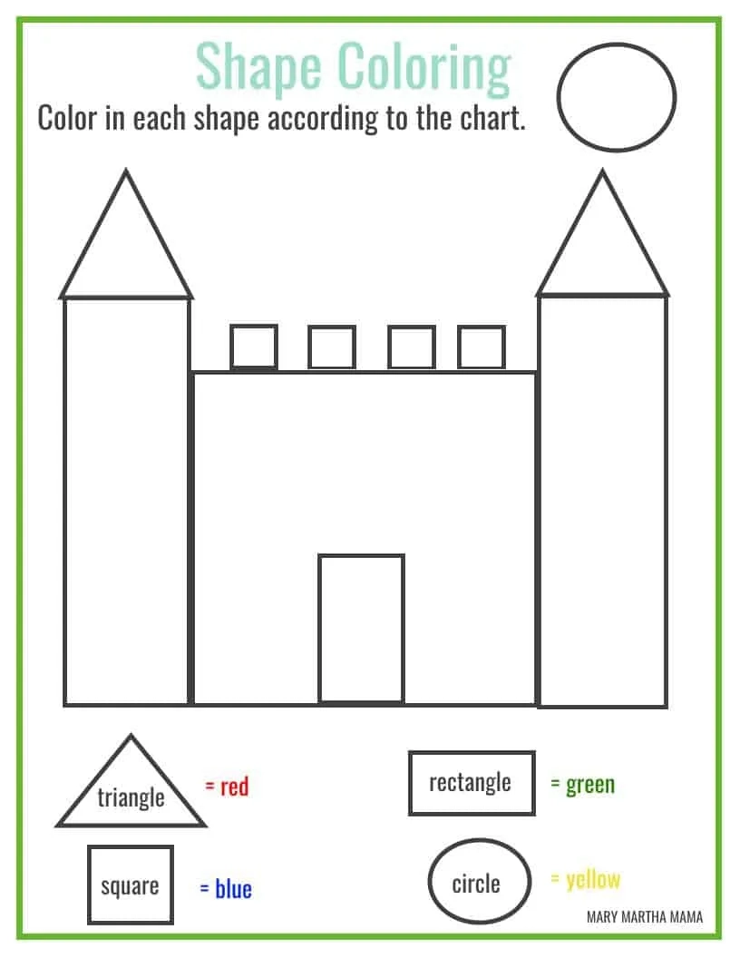 Kindergarten Shape Worksheets Free Printables