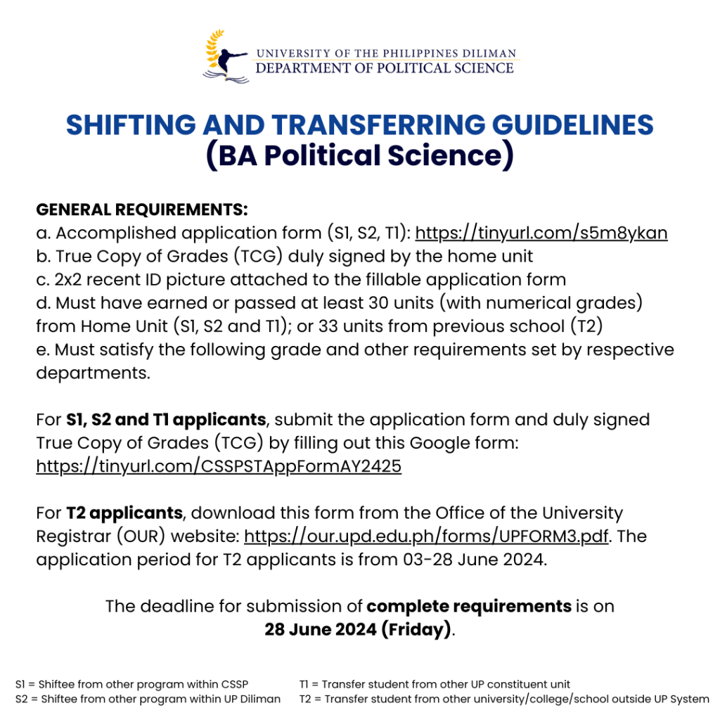 Shifting And Transferring Guidelines A Y 2024 2025 UP 