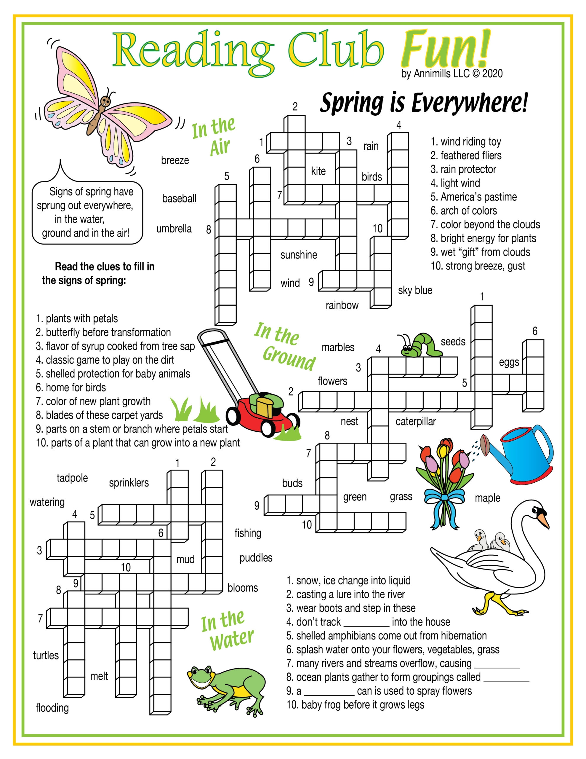 Spring Crossword Puzzles Printable