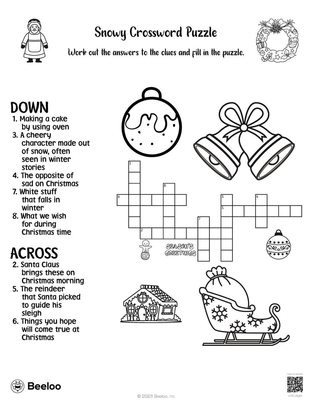 Winter Crossword Puzzle Printable