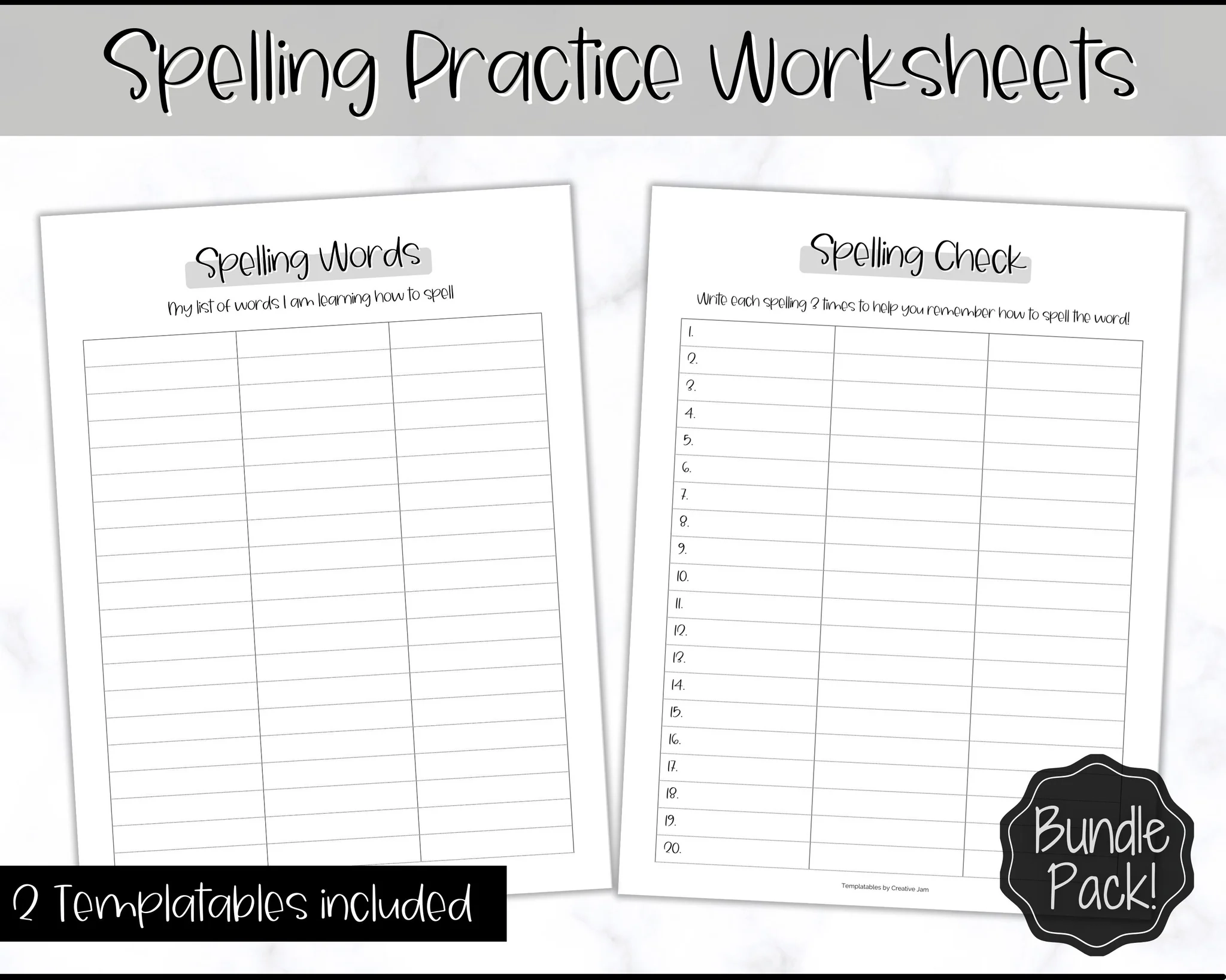 Free Printable Spelling Practice Worksheets