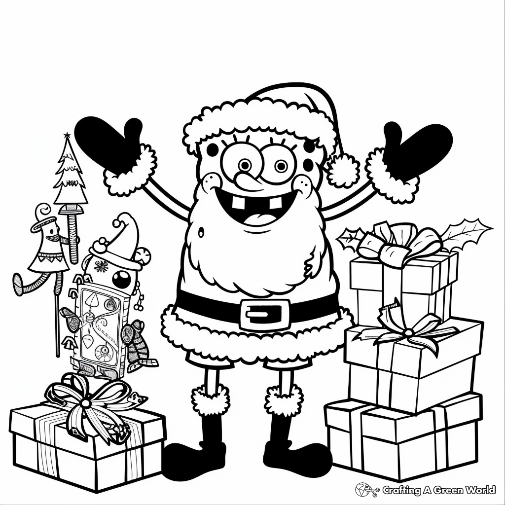 Spongebob Christmas Coloring Pages Free amp Printable 