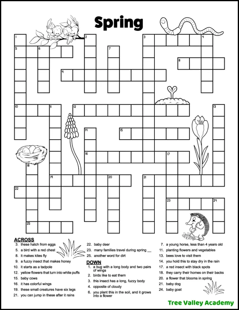 Kids Printable Crossword Puzzles