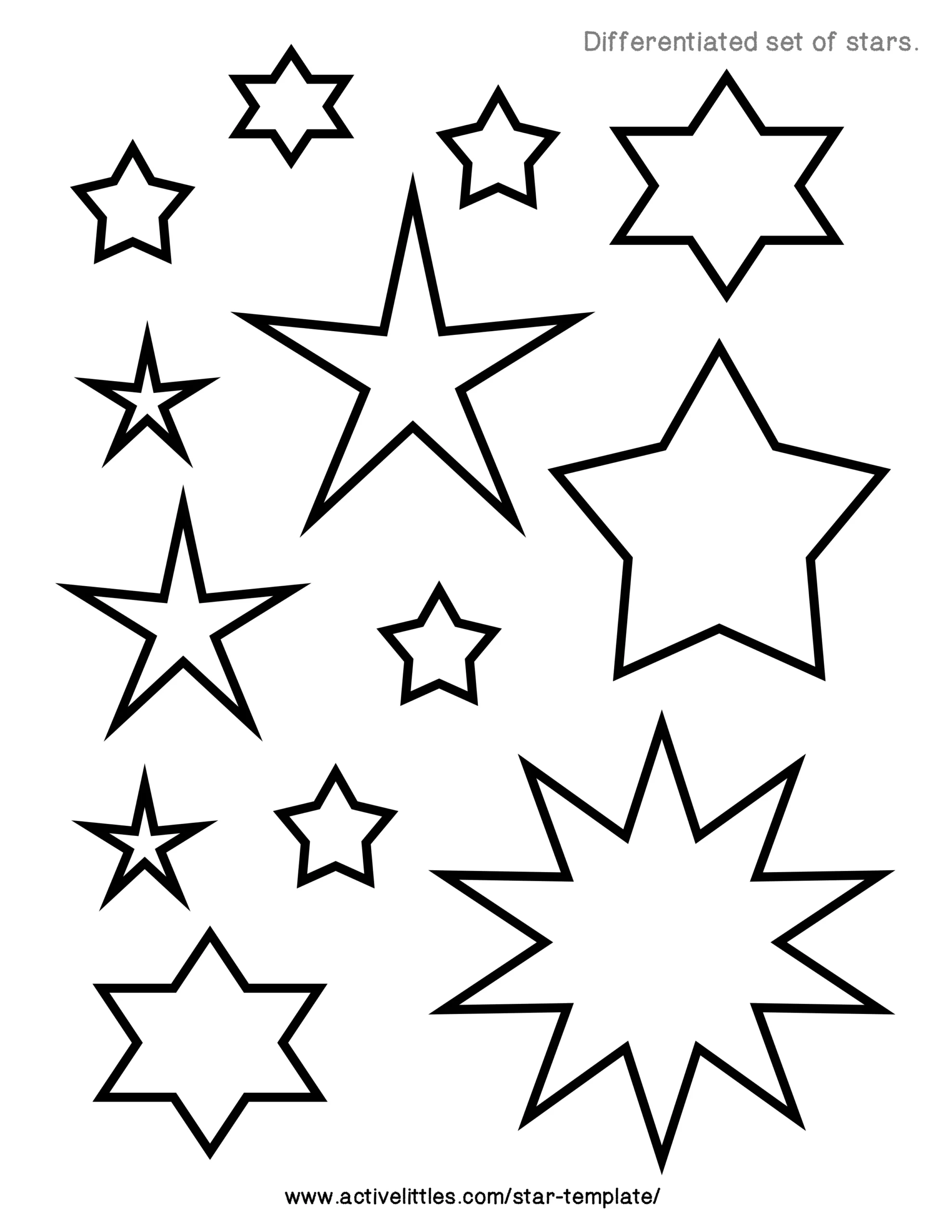 Free Template Of Stars Printable