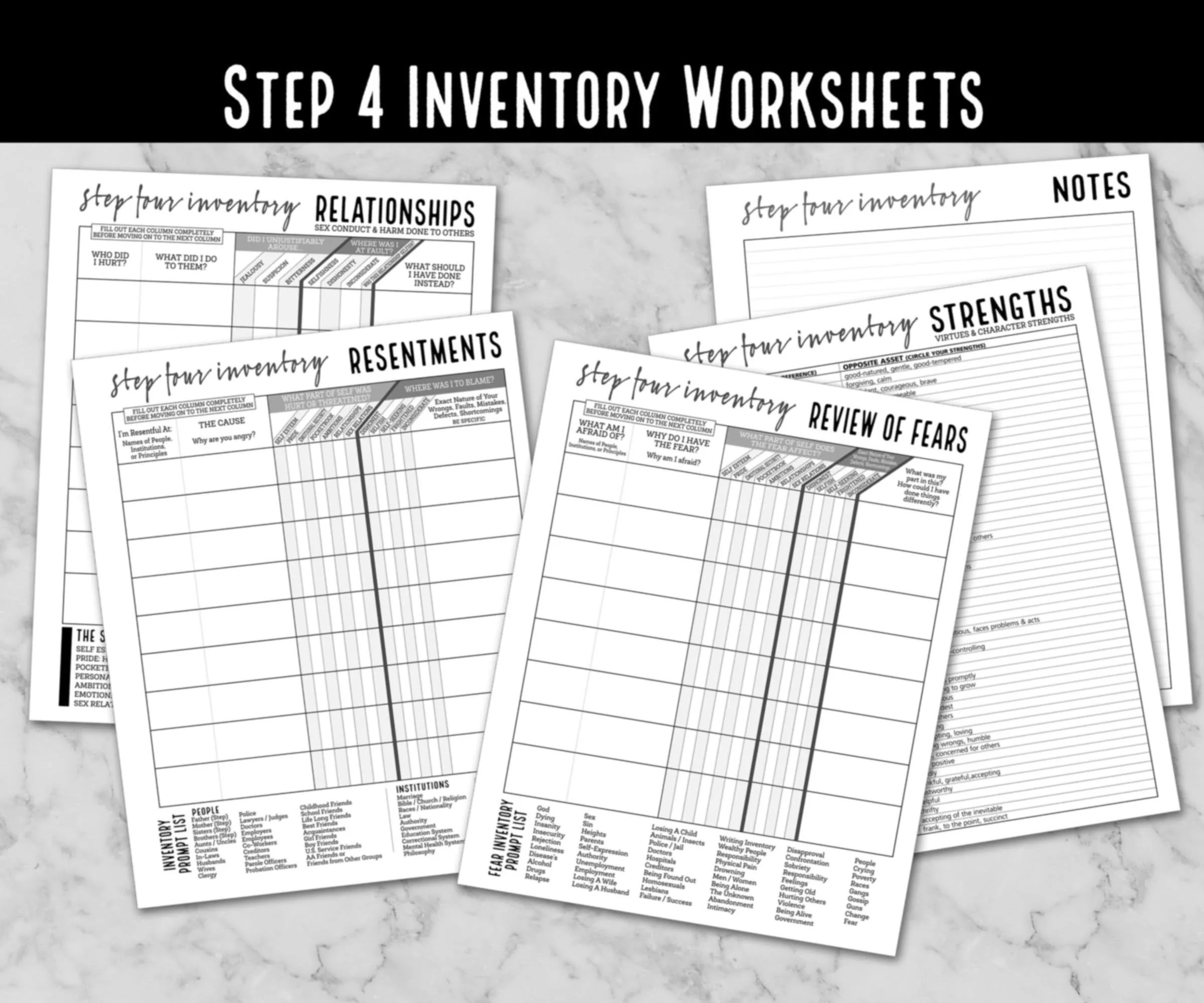 Step 4 Inventory Worksheets Instant Download Pdf Etsy UK