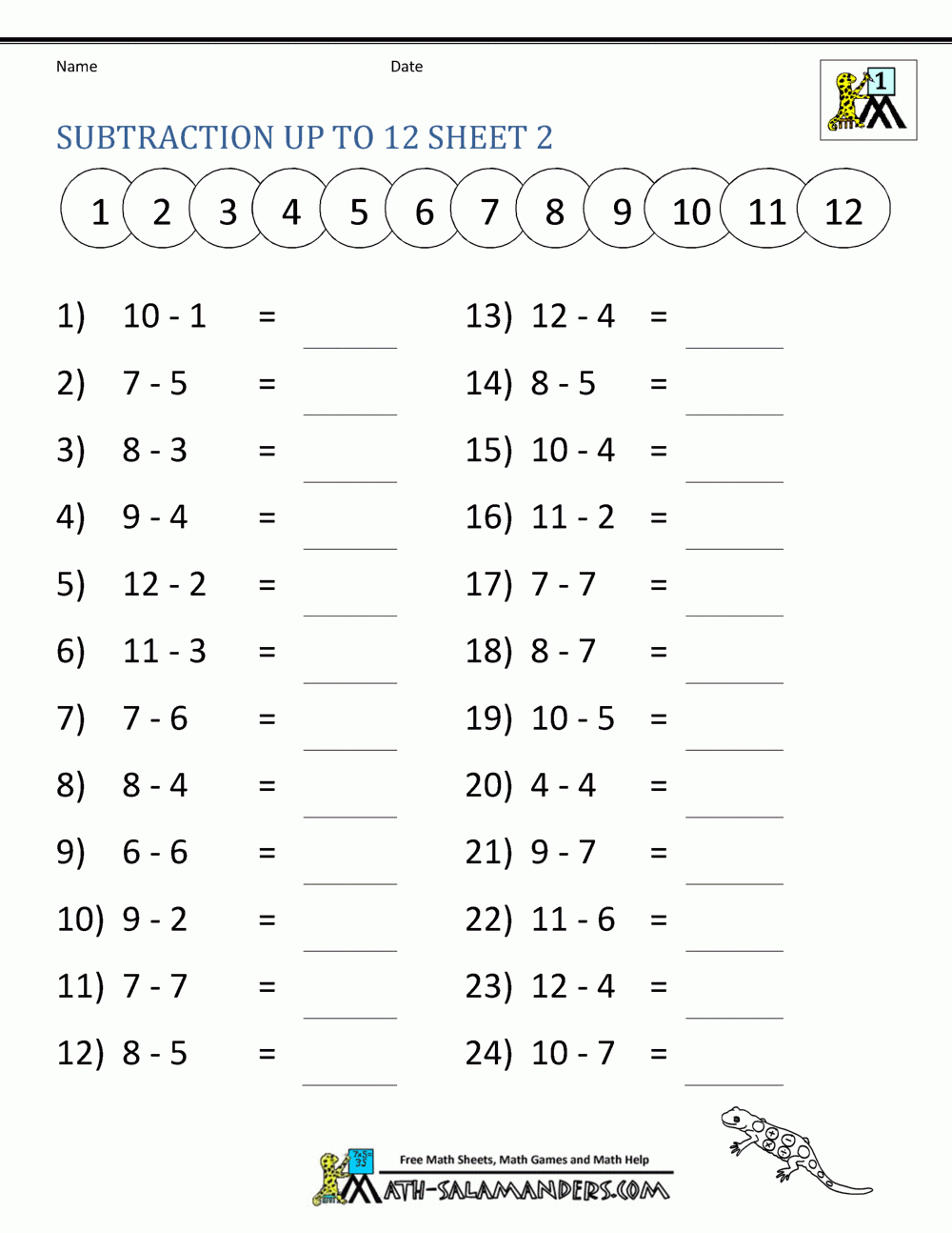 1st Grade Math Worksheets Printable Free Pdf