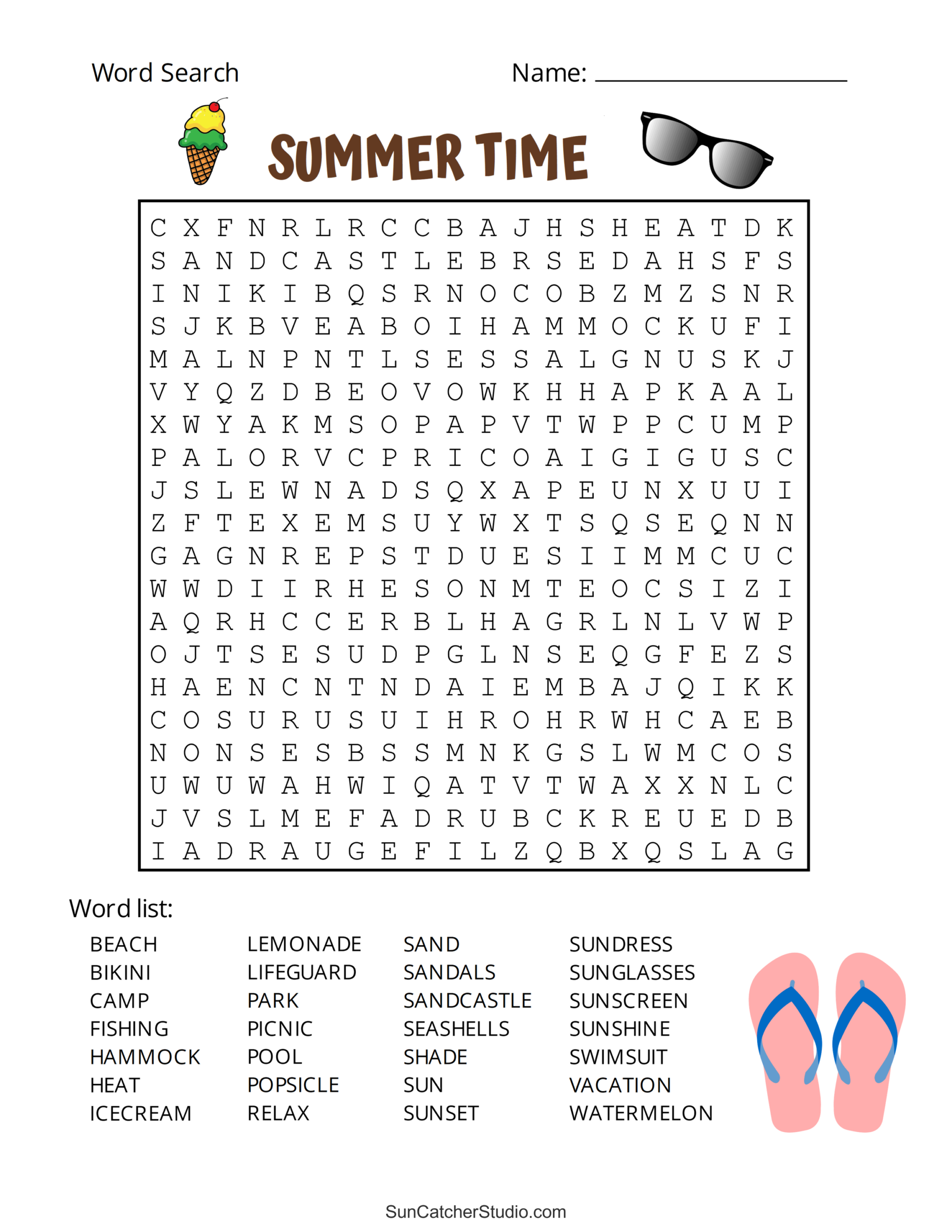 Free Printable Word Search Puzzles For June