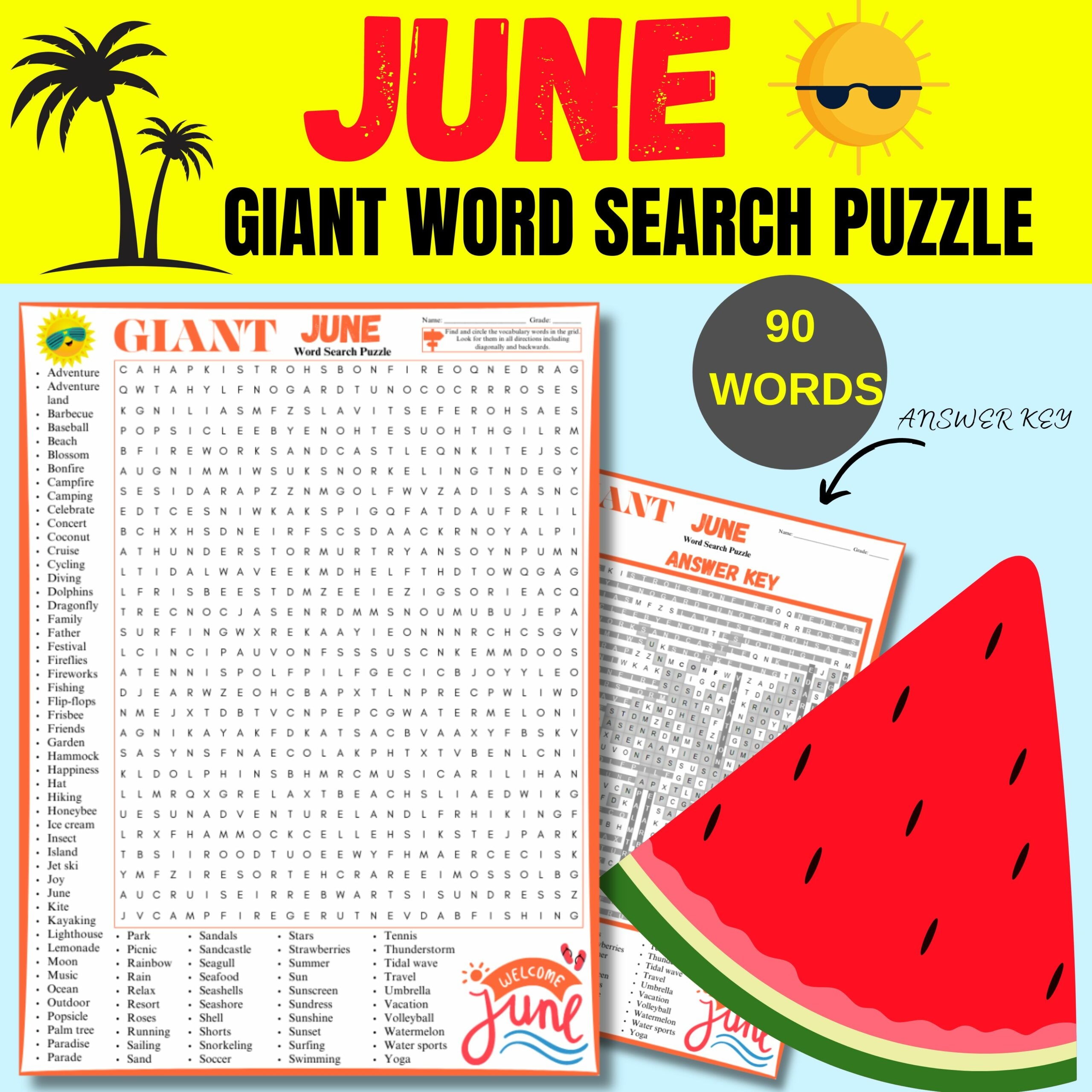 End Of Summer Word Puzzles Printable