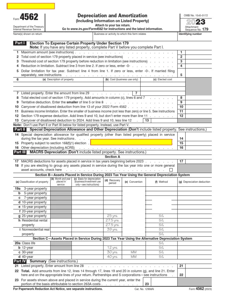 Irs Form 4562 Instructions 2024 Pdf