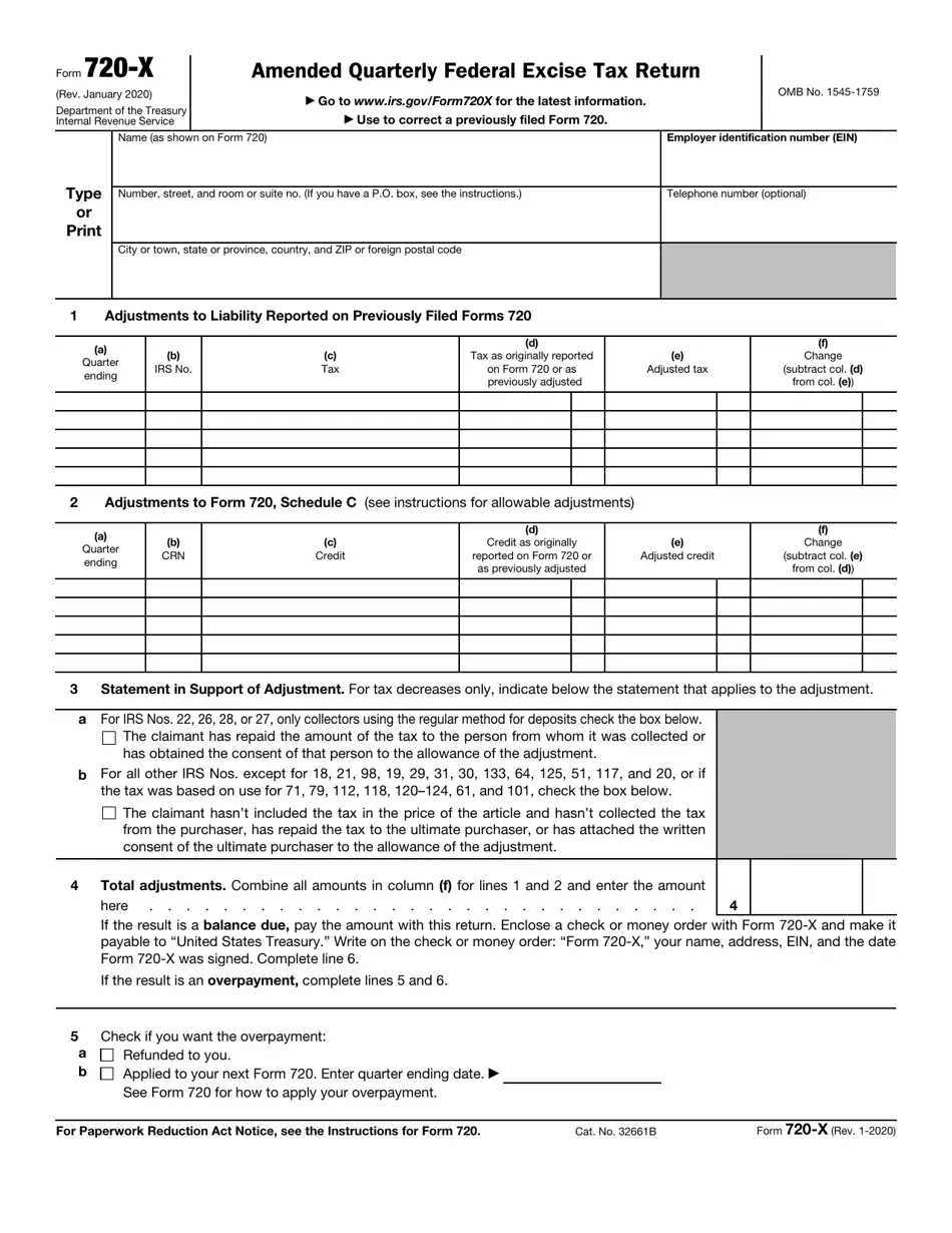 Tax Form 720 Printable