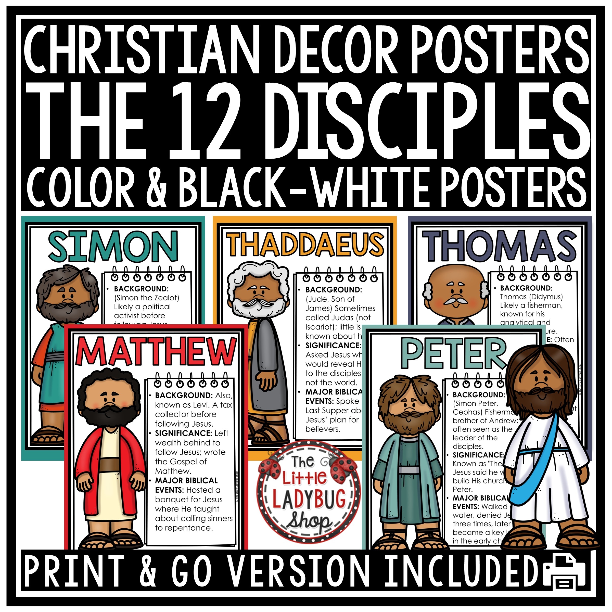 The 12 Disciples Of Jesus Bible Posters Bulletin Board The 