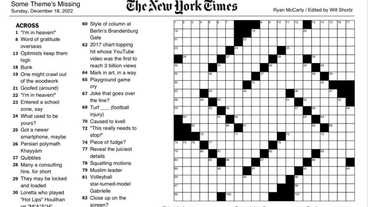 Ny Times Crossword Puzzles Printable Free