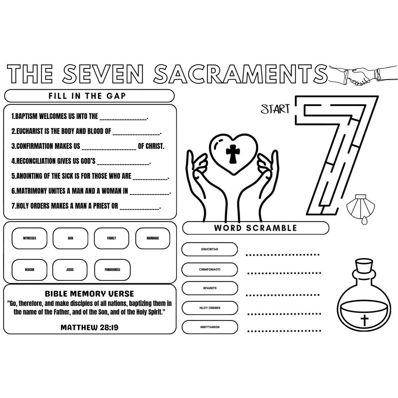 Sacraments Activity Sheets Printable