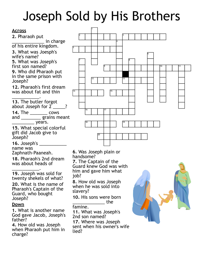 The Story Of Joseph Crossword WordMint